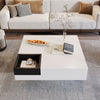 Coffee Table With LED Lights Modern Marble Effects Living Room Furniture White