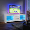 160cm High Gloss White TV Unit Cabinet TV Stand with LED Lights Storage Drawers