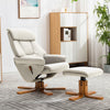 Occasional PU Leather Manual Recliner with Stool Reclining Lounger Chair Swivel