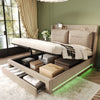 OTTOMAN STORAGE UPHOLSTERED BED FRAME HEADBOARD DRAWER LED DOUBLE KING 4FT6 5FT