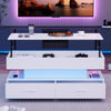 LED COFFEE TABLE WITH LIFT TOP AND STORAGE DRAWERS LIVING ROOM FURNITURE WHITE