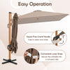 297cm Patio Cantilever Umbrella Square Double-Top Offset Umbrella Coffee