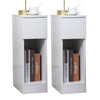 Slim Tall Bedside Table Cabinet with Drawer & Storage Space for Bedroom