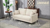 3 Seater Sofa, Linen Fabric Sofa for Living Room, Beige