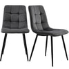 Dining Chairs Set of 4 Velvet Kitchen Living Room Lounge Counter Chairs in Grey