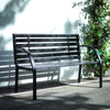 Metal Garden Bench Slatted 2 Seater Yard Patio Park Chair Seat Outdoor Furniture