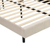 LED Upholstered Bed 5ft King Size Bed Platform Bed frame Wood slat support Beige