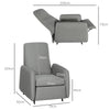 Push Back Recliner Armchair w/ Adjustable Leg Rest for Living Room Bedroom Grey