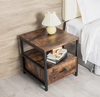 Oak & Tea Bedside Table Storage Nightstand Sofa End Side Table 45-2-540
