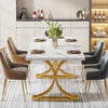 Tribesigns 160cm Rectangular Dining Table for 4 to 6, Modern White Kitchen Table