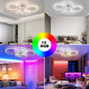 Dimmable LED Ceiling Fan Light Living Room Chandelier Lamp With Remote Control