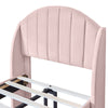 UPHOLSTERED PLATFORM BED 3FT SINGLE BED FRAME WITH HEADBOARD AND WING SIDE PINK