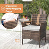 Rattan Garden Furniture Set 4 Piece Outdoor Sofa Table Chairs Patio Yellow Brown