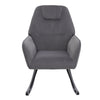Solid Wood Rocking Chair Upholstered Linen/Velvet Fabric High Back Lounge Seat