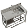 Commercial Stainless Steel 1.0 Bowl Sink Catering Kitchen WorkTable&Drainer Unit