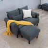 2 Seater faux leather/Linen Fabric Love Seat Sofa Armchair with Footstool Couch