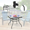 80CM Outdoor Dining Table Patio Table Metal Coffee/Tea Table with Umbrella Hole