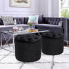 Round Pouffe Footstool Crushed Velvet Dressing Table Chair Vanity Stool Footrest