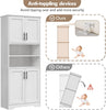 Tall Bathroom Cabinet, Freestanding Bathroom Storage Cabinet with 4 Doors