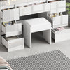 White Dressing Table with LED Lights Mirror Stool Drawers Vanity Makeup Desk Set