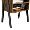 3-Tier Sofa Side End Table Stackable Bedside Table with Metal Frame for Bedroom