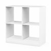 4-Cube Open Back Bookshelf 2-tier Wooden Storage Organizer Bookcase