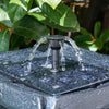 Solar Power Outdoor Pagoda Stone Effect Water Fountain Feature Garden Bird Bath