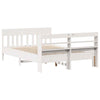 Bed Frame with Headboard White 160x200 Solid Wood Pine F1W9