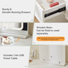 2-in-1 Dressing Table Vanity Set LED Mirror Adjustable 2 Drawers Computer Desk