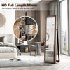 Floor Jewelry Cabinet Armoire Lockable Standing Jewelry Organizer w/Mirror