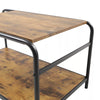 Living Room Coffee Table 2 Tier Rustic Wooden Tabletop with Wire Storage Rack