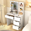 Vanity Set Desk with Dimmable LED Light Mirror,4 Drawers Dressing Table White
