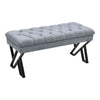 Linen Foot Stool Bench Dining Bench Button Tufted Bedside Seat End Hallway