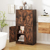 Pantry Cabinet Floor Storage Cabinet with Adjustable Shelves-Brown