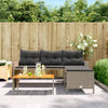 Lechnical Garden Sofa with Table and Cushions L-Shaped Grey Poly B3I3