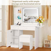 Vanity Table LED Light Mirror Makeup Dressing Desk With Drawers And Shelf UK