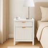 Bedside Table Ribbed Bedroom 2 Draw Office Nightstand Living Room Unit