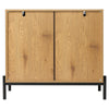 Industrial Storage Cabinet Vintage Side Doors Cupboard Retro Metal Console Table