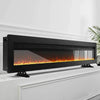 Media Wall Fire Freestanding Electric Fireplace Stove Heater 40" LED Fire Flames