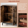 Industrial Storage Cabinet Sideboard Buffet Organizer 3-Tier Side Rack & 2-Door