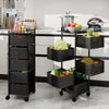 5 Tier Square Trolley Basket Rack Kitchen Storage Vegetable cart With Wheels