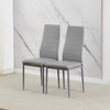 Small Space Dining Set 3Pcs Square Gray Glass Dining Table+ 2 Dining Chairs Set