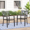 2 Piece Patio Wrought Iron Dining Seating Chair Garden Dining Chair Back Armrest