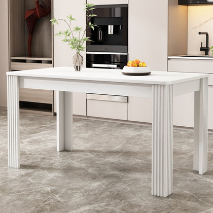 4 Seater Dining Table Wood Rectangle Modern Kitchen Dining Room Furniture, White