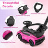 Foot to Floor Sliding Car Kids Sliding Walking Car w/ Storage-Pink