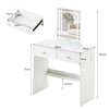 2-in-1 Dressing Table Vanity Set LED Mirror Adjustable 2 Drawers Computer Desk