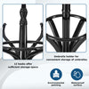 Freestanding Coat Rack Wooden Coat Tree Hat Hanger Standing Rack w/12 Hook Black