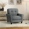 Tufted Upholstered Living Room Chair Reading Armchair w/ Removable Back Cushion
