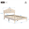 Fabric Upholstered Platform Bed 4ft6 Double Bed Frame with Headboard in Velvet