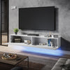 Floating TV Unit Cabinet Wall Mounted 140cm TV Stand High Gloss With LED Lights